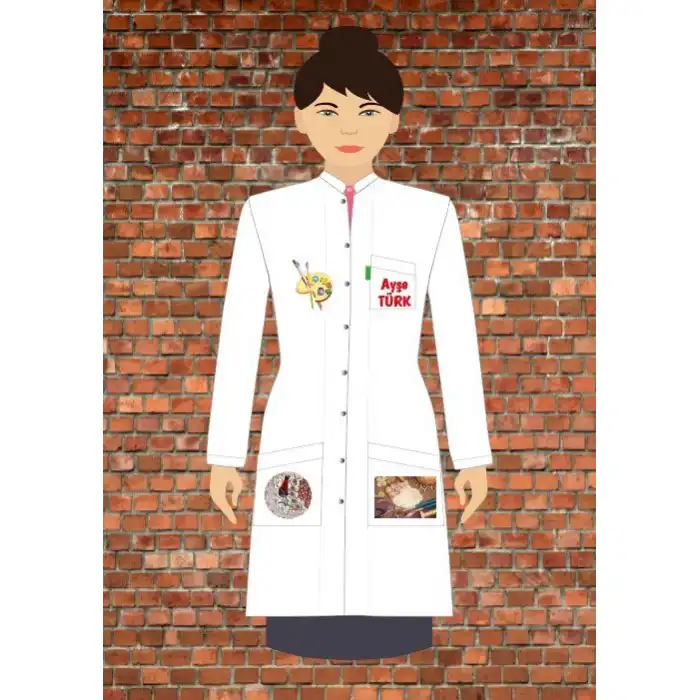 El Sanatları Baskılı Bayan Öğretmen Önlüğü