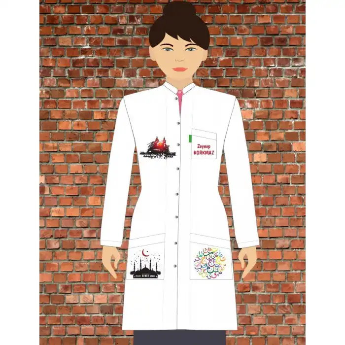 Baskılı Bayan Din Dersi Öğretmeni Önlüğü 2