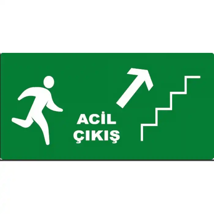 Acil Çıkış Yukarı Yön Levhası