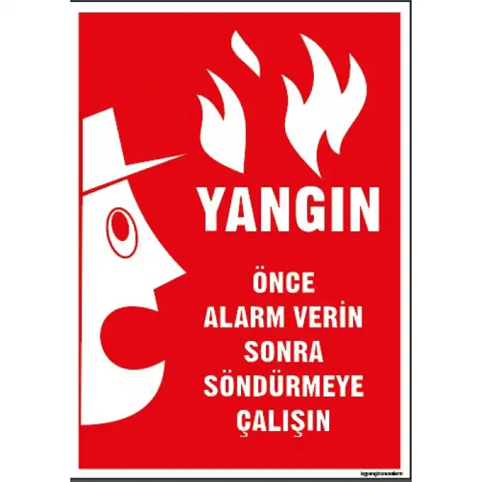 Yangında Önce Alarm Levhası