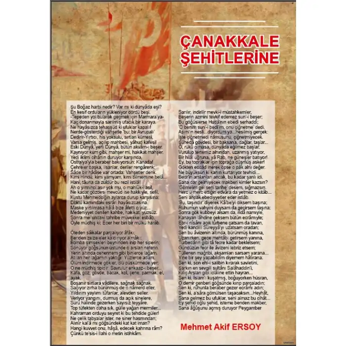 Çanakkale Şehitlerine Şiiri Afişi