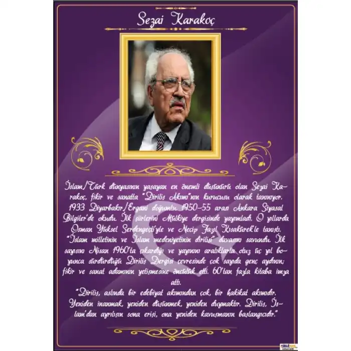 Sezai Karakoç Afişi (Posteri)