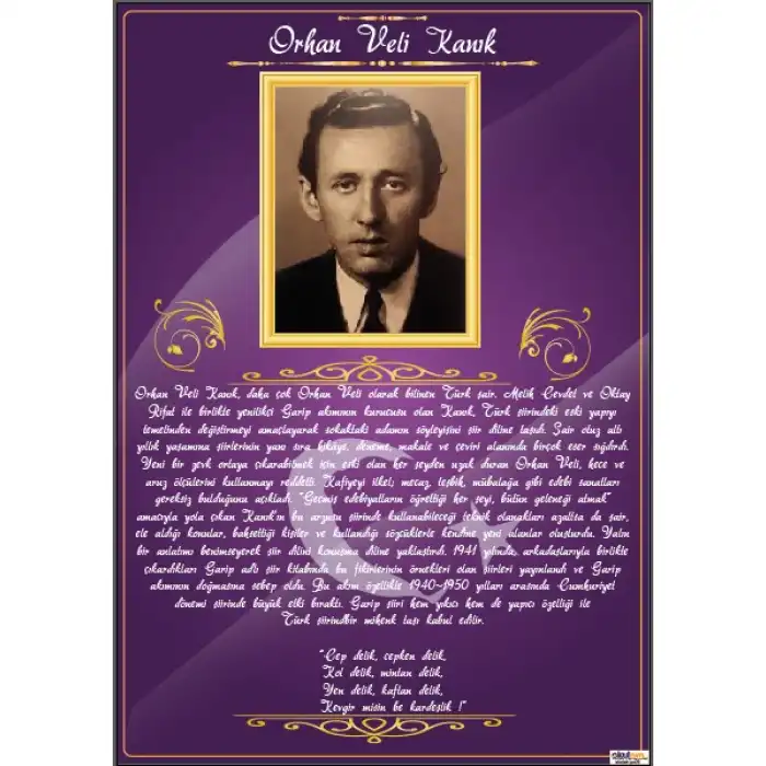 Orhan Veli Kanık Afişi (Posteri) 2