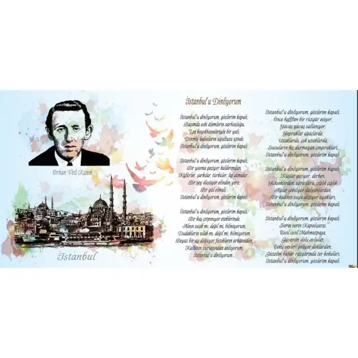 Orhan Veli İstanbul'u Dinliyorum Afişi (Posteri)