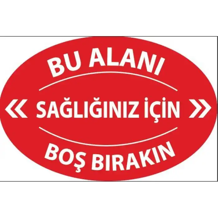 Bu Alanı Boş Bırakın Sosyal Mesafe Etiketi (Sticker)