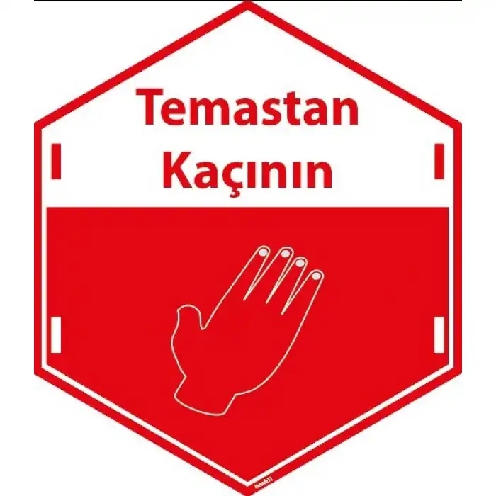 Temastan Kaçının Sosyal Mesafe Etiketi   (Laminasyonlu)