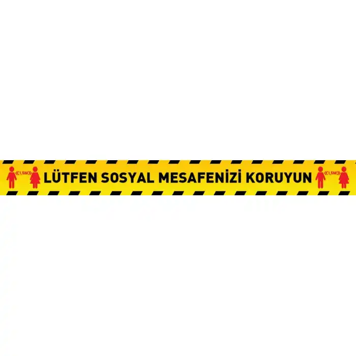 Sosyal Mesafeyi Koruyun 10x100 cm Yer Yapıştırma  (Laminasyonlu)