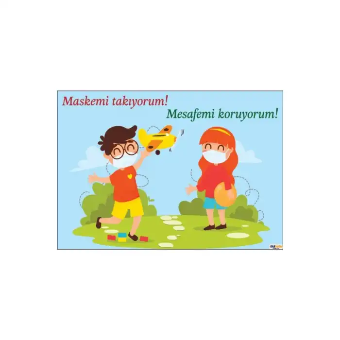 Maskemi Takıyorum Mesafemi Koruyorum Afişi (Posteri)