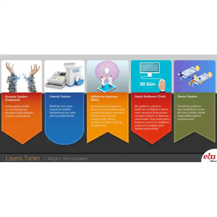 Bilişim Sokağı Lisans Türleri Afişi (Posteri)