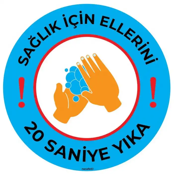 Ellerini 20 Saniye Yıka Etiketi  (Laminasyonlu)