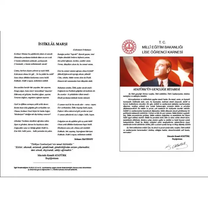 Lise Öğrenci Karnesi (Meb Onaylı)