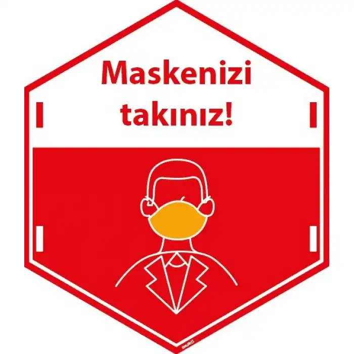 Maskenizi Takın  Yapıştırma Etiketi  (Laminasyonlu)