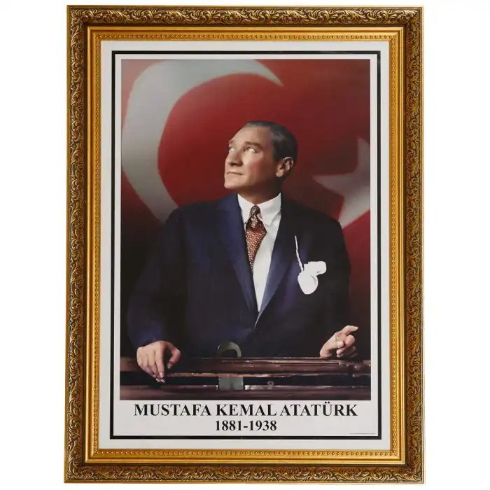 Mdf Lüks Köşeli Çerçeveli Atatürk Portresi 60x80