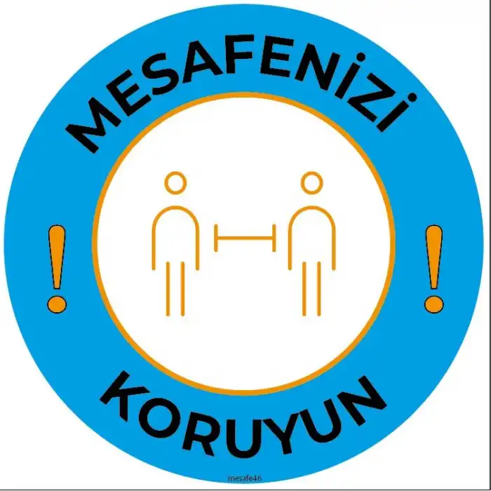 Mesafenizi Koruyun Sosyal Mesafe Etiketi 2 (Laminasyonlu)