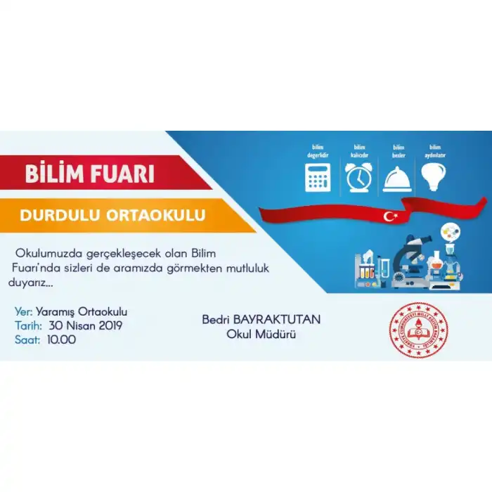 Okul Bilim Fuarı Davetiyesi 3 (Zarflı)