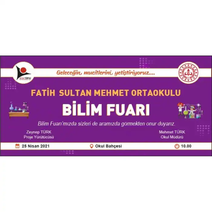 Okul Bilim Fuarı Davetiyesi 9 (Zarflı)