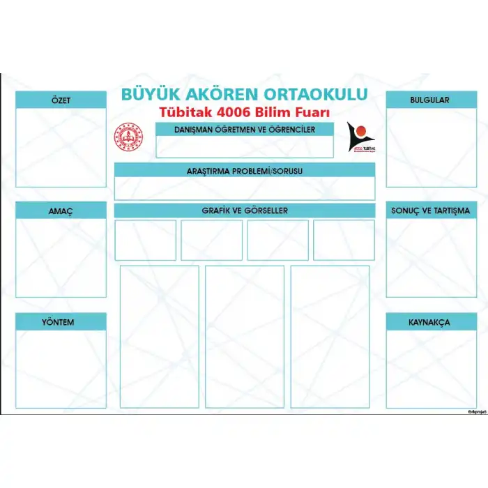 Okul Bilim Fuarı Proje Sunum Panosu 8 ( 80x100 cm) (KATLANABİLİR, YAZ-SİL)