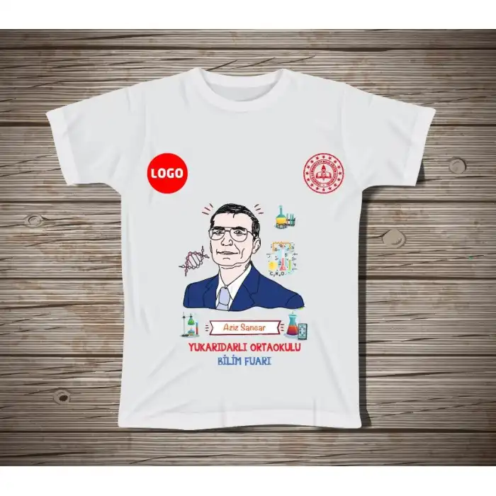 Okul Bilim Fuarı Tişört 90 (Aziz Sancar)
