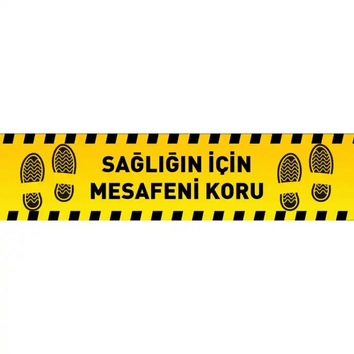 Sağlığın İçin Mesafeni Koru Yer Yapıştırma 20x50 cm (Laminasyonlu)