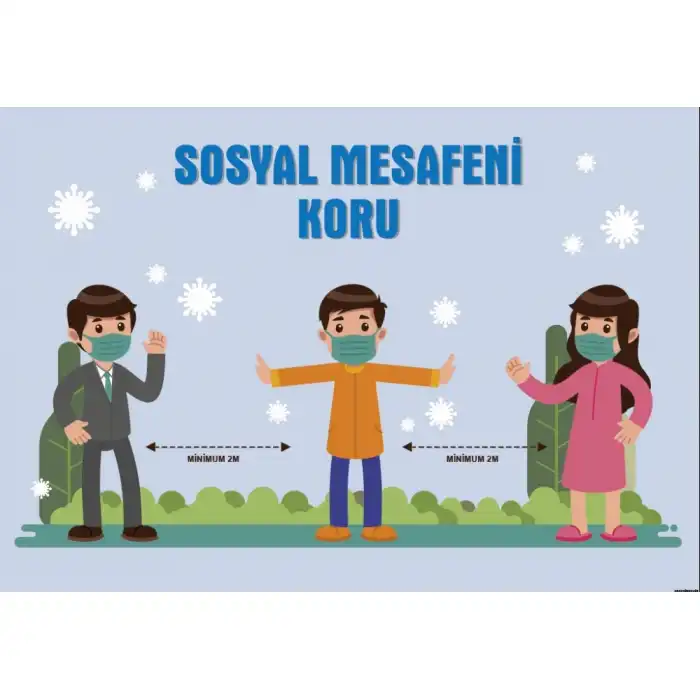 Sosyal Mesafe Afişi (Covid-19)