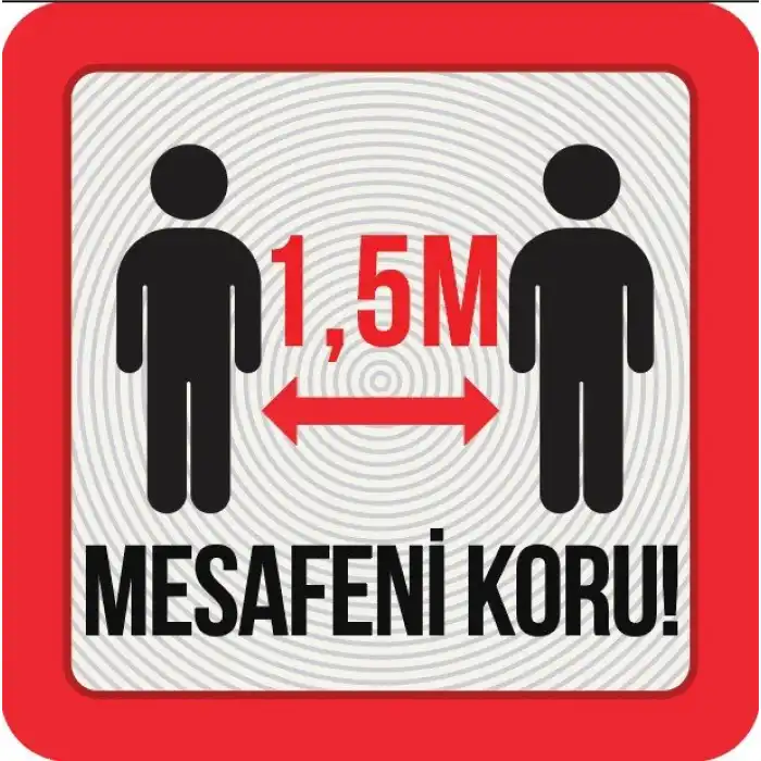 Sosyal Mesafe Yer Etiketi 19 (Laminasyonlu)