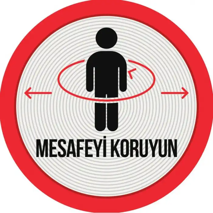 Sosyal Mesafe Yer Etiketi 20 (Laminasyonlu)