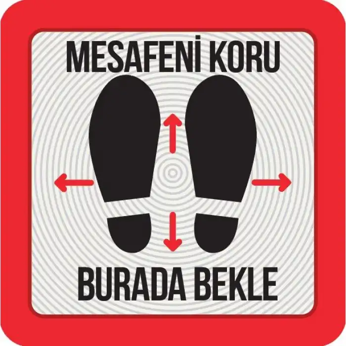 Sosyal Mesafe Yer Etiketi 21 (Laminasyonlu)