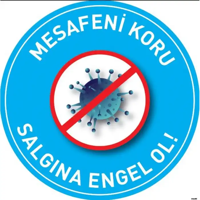 Sosyal Mesafe Yer Yapıştırma 1 (Laminasyonlu)