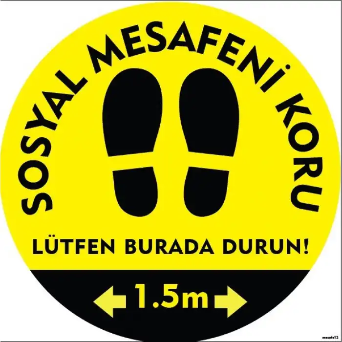 Sosyal Mesafe Yer Yapıştırma 12 (Laminasyonlu)