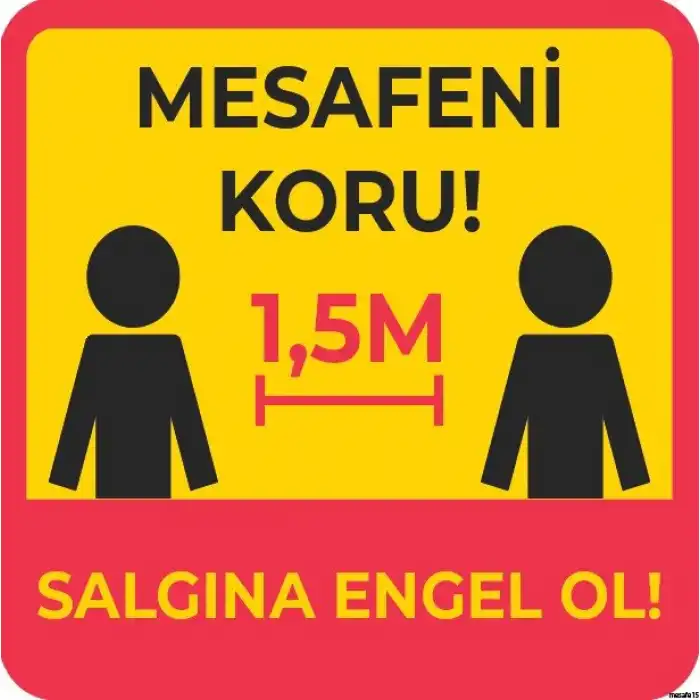 Sosyal Mesafe Yer Yapıştırma 15 (Laminasyonlu)
