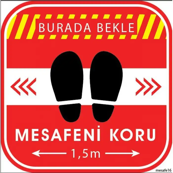 Sosyal Mesafe Yer Yapıştırma 16 (Laminasyonlu)