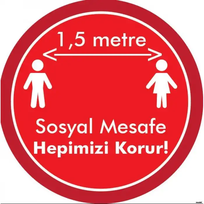 Sosyal Mesafe Yer Yapıştırma 3 (Laminasyonlu)