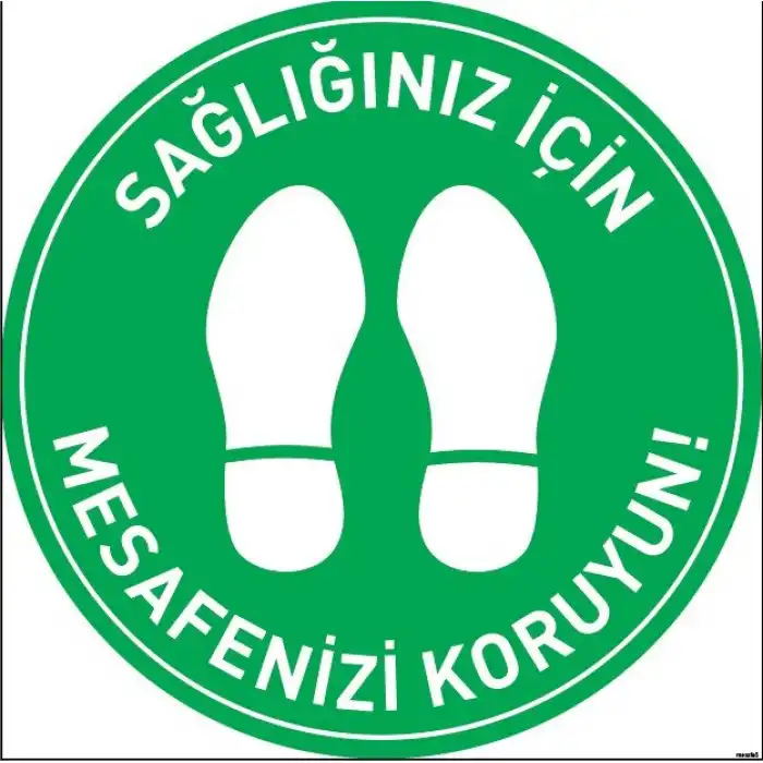 Sosyal Mesafe Yer Yapıştırma 5 (Laminasyonlu)