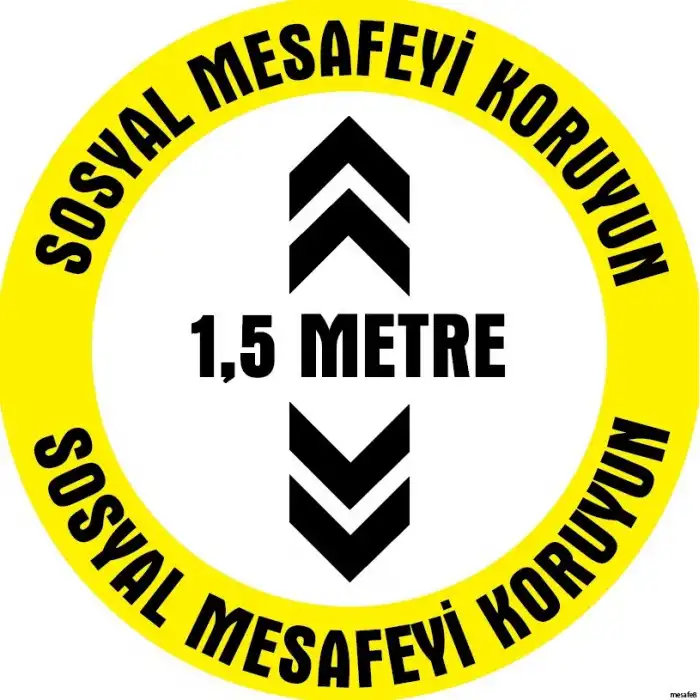 Sosyal Mesafe Yer Yapıştırma 8 (Laminasyonlu)