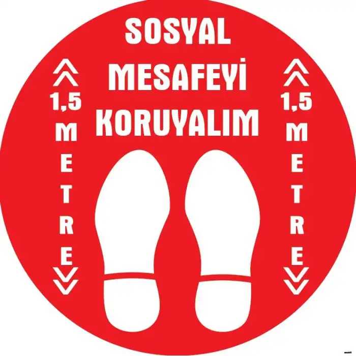 Sosyal Mesafe Yer Yapıştırma Yazısı 11 (Laminasyonlu)
