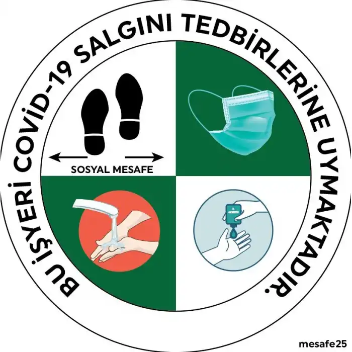 Tedbirlere Uyan İşyeri Yer Yapıştırma (Laminasyonlu)