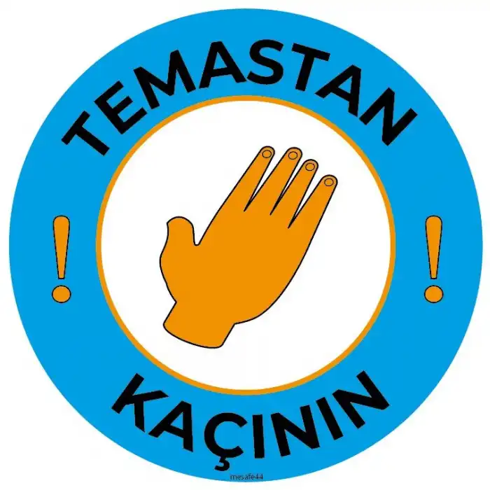 Temastan Kaçının Sosyal Mesafe Etiketi 2 (Laminasyonlu)