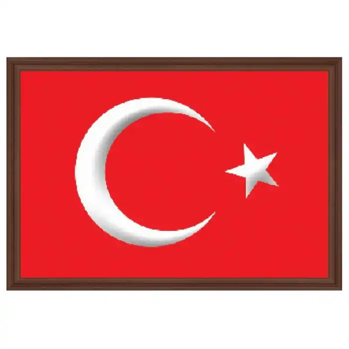Türk Bayrağı 35x50 (Ahşap Çerçeveli)