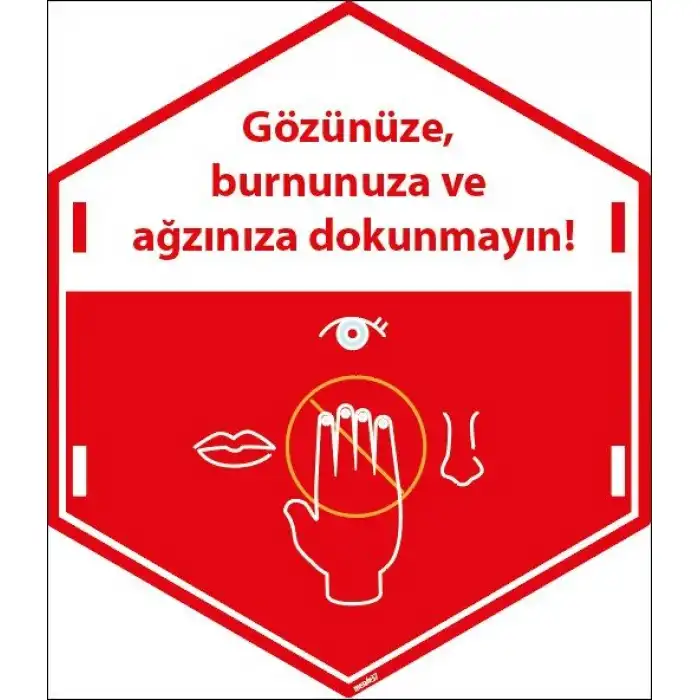 Yüzünüze Dokunmayın Koronavirüs Önlem Etiketi  (Laminasyonlu)