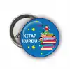 Kitap Kurdu Öğrenci Rozeti (Mavi)