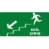 Acil Çıkış Aşağı Yön Levhası (Sol)