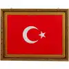 Mdf Lüks Köşeli Çerçeveli Türk Bayrağı 40x60