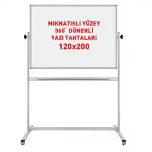 360 Derece Dönerli Mıknatıslı Yazı Tahtası 120x200
