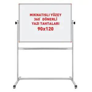 360 Derece Dönerli Mıknatıslı Yazı Tahtası 90x120