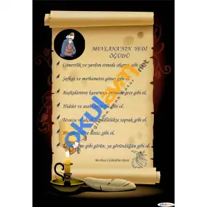 Mevlananın Yedi Öğüdü Afişi