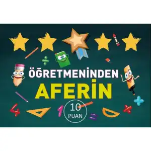 Öğretmeninden Aferin Motivasyon Kartı