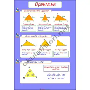 4. Sınıf Üçgen Çeşitleri Afişi