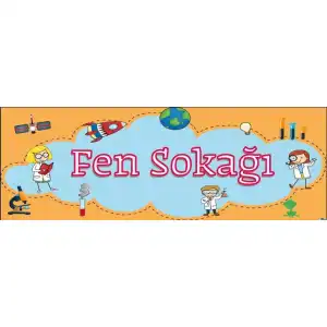 Fen Bilimleri Sokağı Kiriş Yazısı Sarı