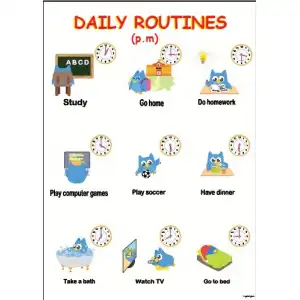 İngilizce Routines Afişi (PM)