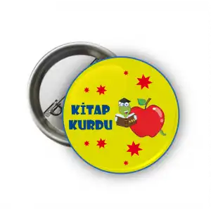 Kitap Kurdu Öğrenci Rozeti (Açık Yeşil)